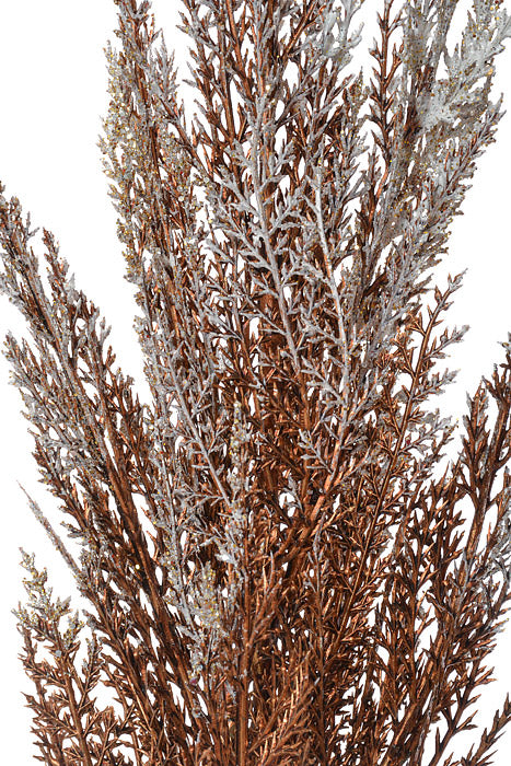 36" Frosted Metallic Pampas Grass Spray Cooper