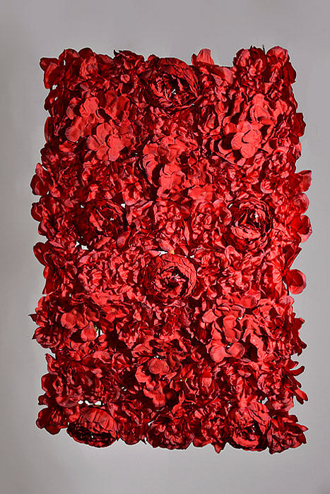 16" X 24" Silk Hydrangea Peony Mat Red