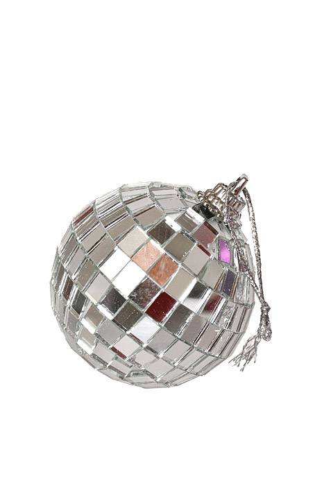 40mm Mirror Ball Hanger Silver Pkg/6