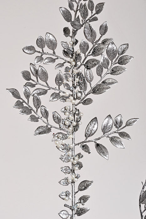 33" Fern Metallic Spray Grey