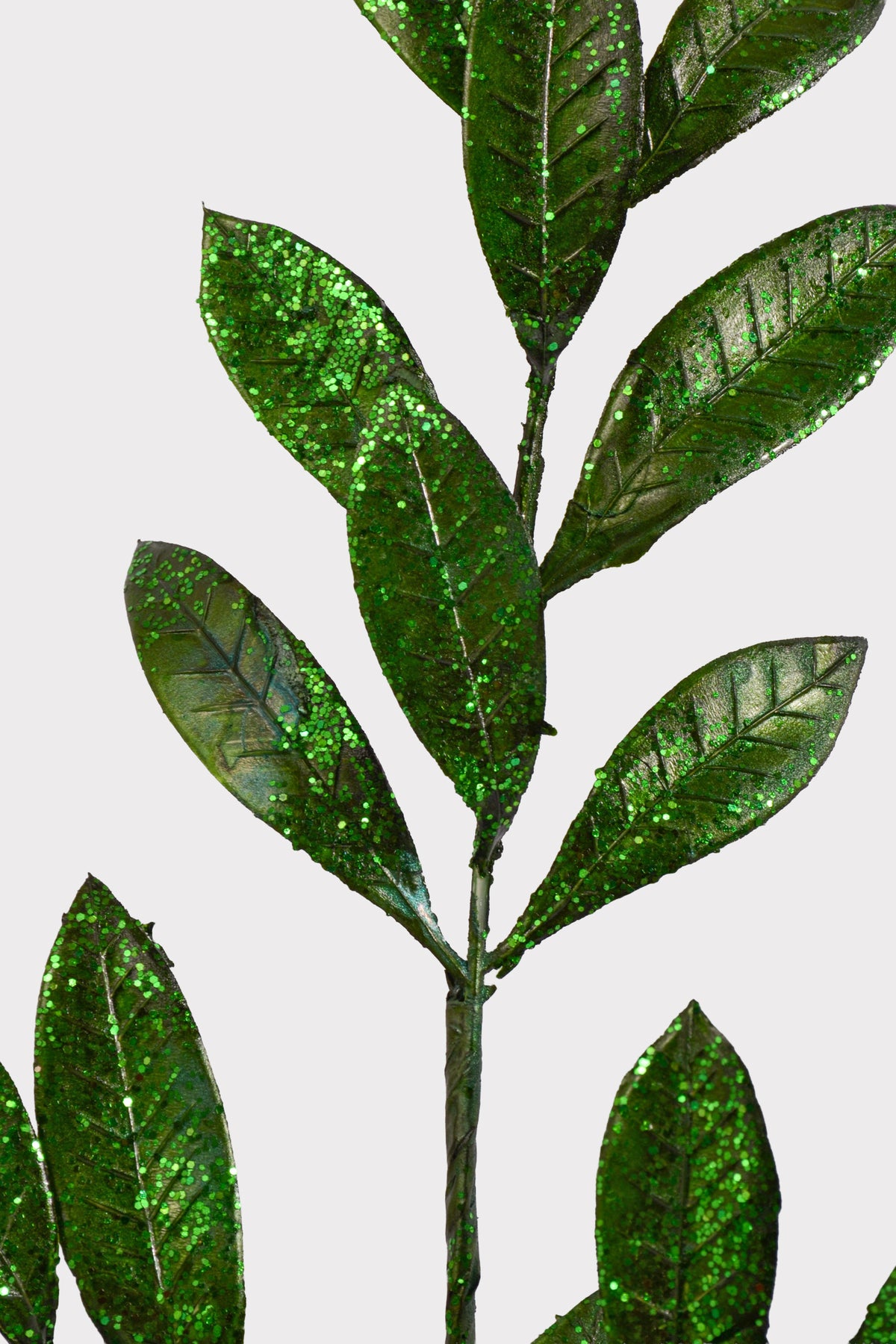 26" Metallic Bay Leaf Spray Green