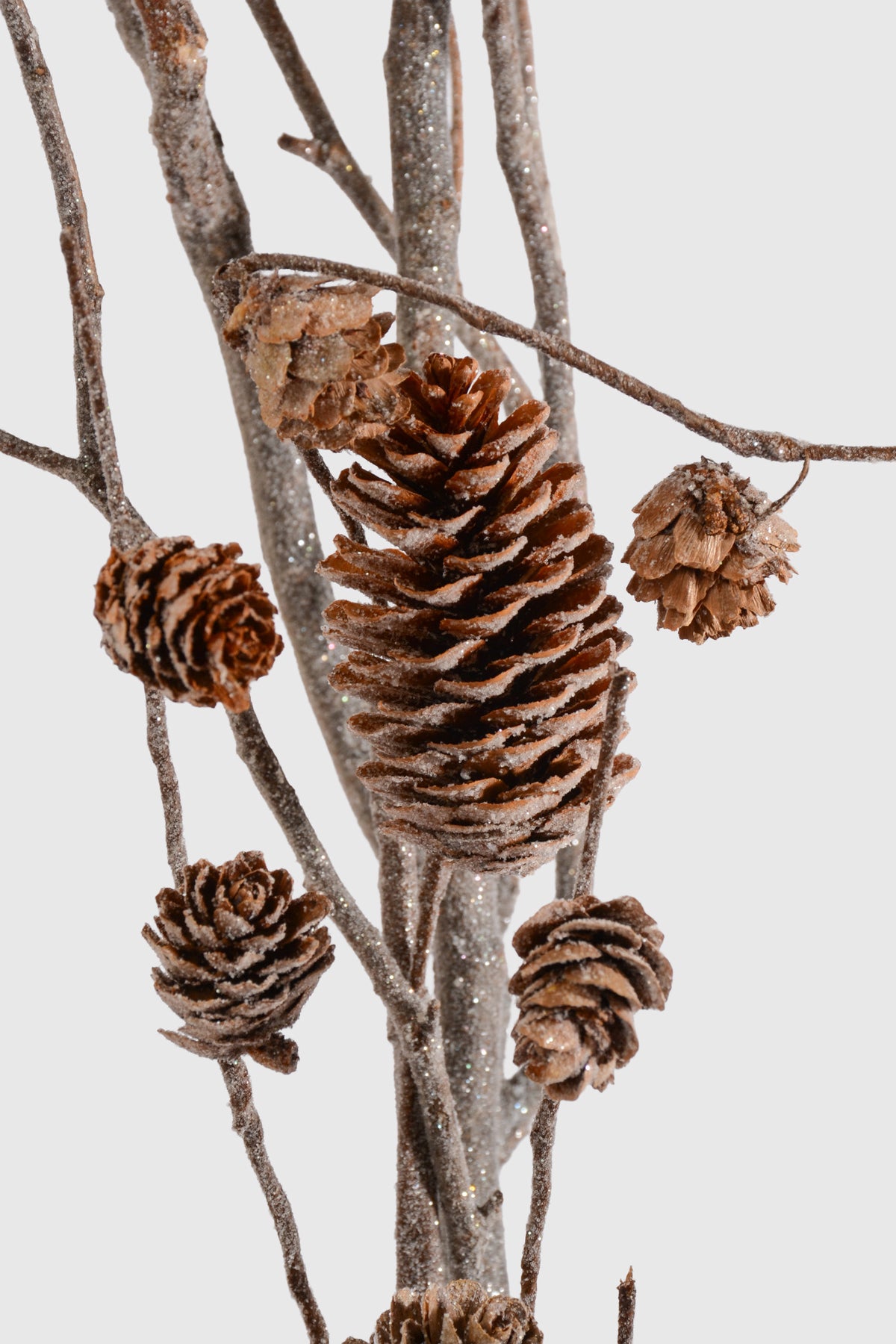 45" Glittered Pine Cone Bundle Brown