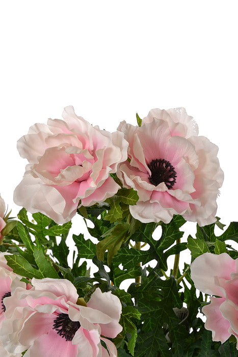 20" Silk Wave Anemone Bush Pink/Cream