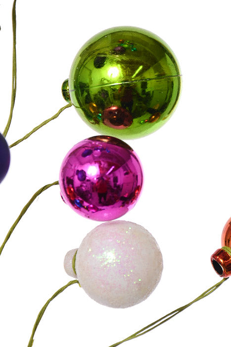 6Ft Shiny Balls Ornaments Garland Multi Color