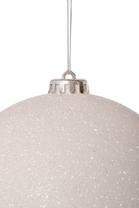 150Mm Glitter Ball Ornament (White)