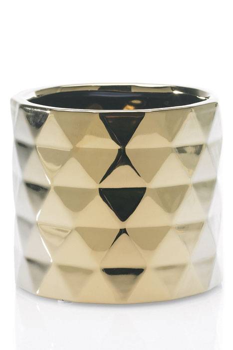 5" X 5.75" Ceramic Architect Pot Gold
