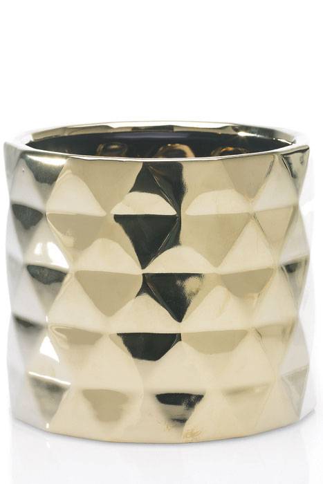 6.75" X 6" Ceramic Architect Pot Gold