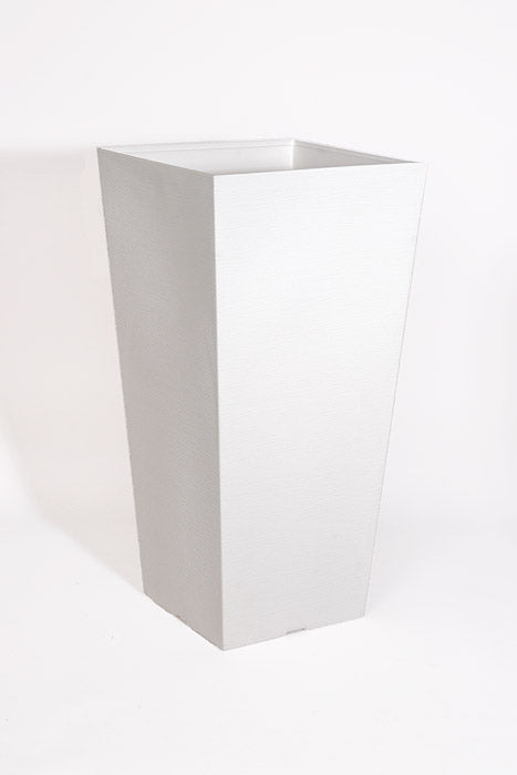 13.5" X 27.5" Tall Tapered Planter White