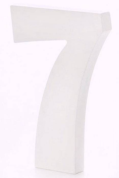 6" Wooden Number 7 White