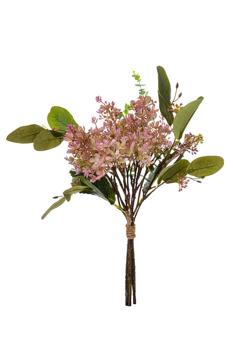 16" Hydrangea/Eucalyptus Bouquet Purple