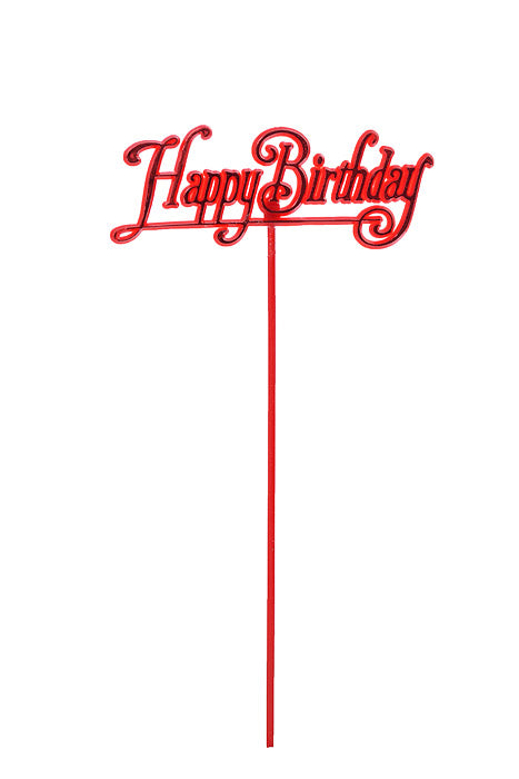 10.5" "Happy Birthday" Pick Fuchsia/Purple/Turquoise/Red Pkg/12