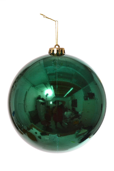 150Mm Shiny Plastic Ball Ornament (Peacock Green)