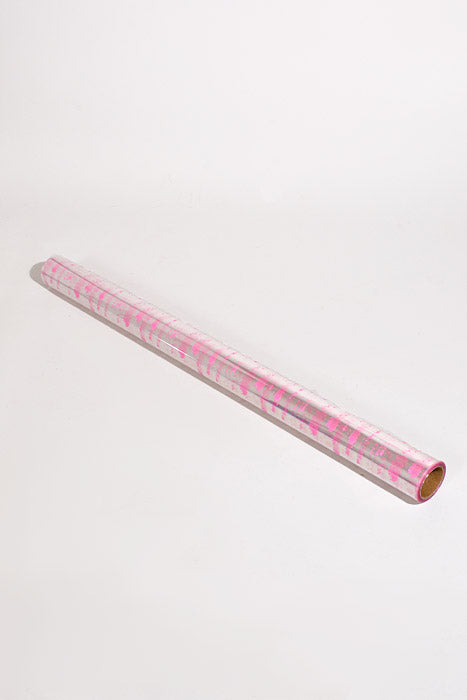 30" X 100Ft Hearts Krystal Phane Roll Pink/Clear