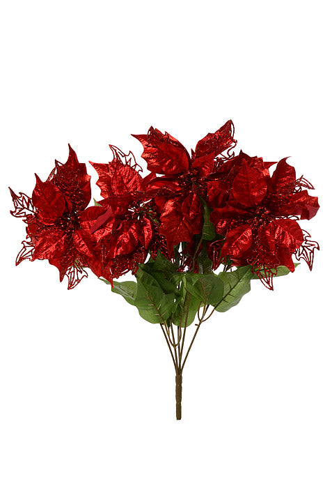 21" Metallic Poinsettia Red