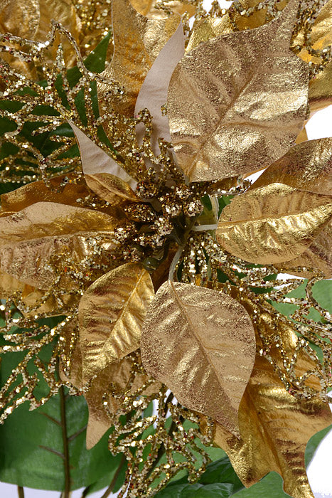 21" Metallic Poinsettia Gold