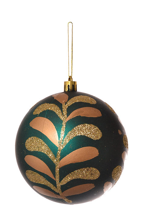 100Mm Matte/Glitter Ball Ornament (Emerald Green) Pkg/6