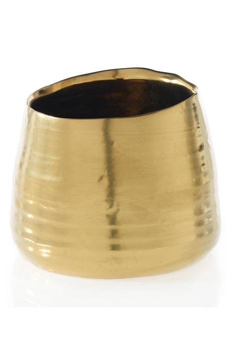 5" X 5.5" Ceramic Tegan Pot Gold