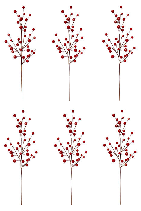23.5" Berry Spray Red Pkg/6