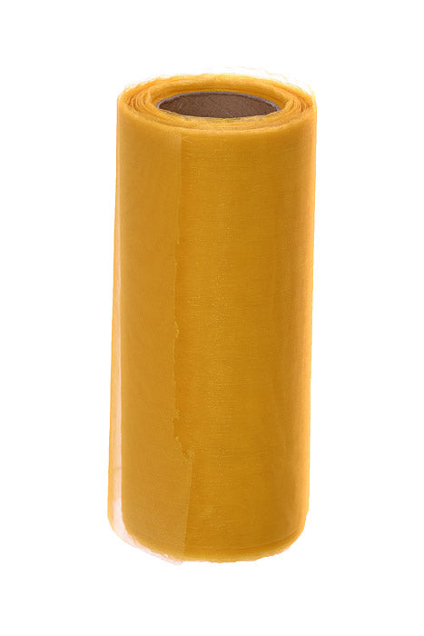 6" X 25Yds Organza Ribbon Yellow Gold