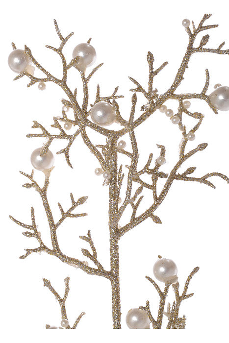 26" Glitter Pearl Spray Champagne/White