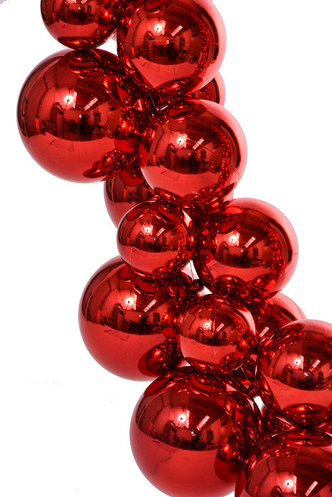 8.6Ft Shiny Ball Garland Red