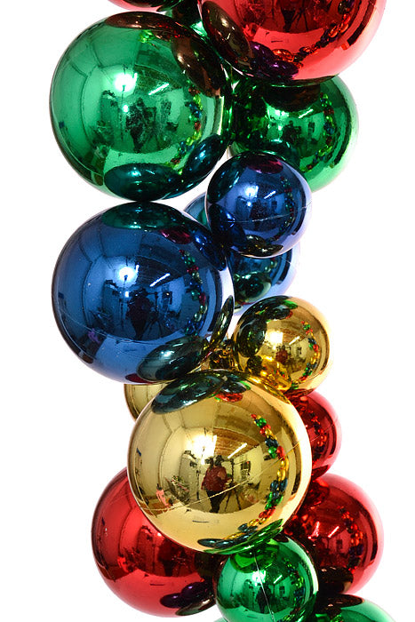 8.6Ft Shiny Ball Garland Gold/Red/Green/Royal