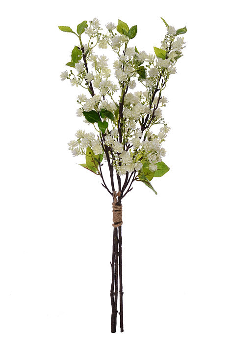 24" Silk Mini Blossom Bundle White
