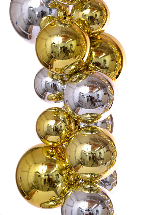 8.6Ft Shiny Glitter Ball Garland Gold/Silver