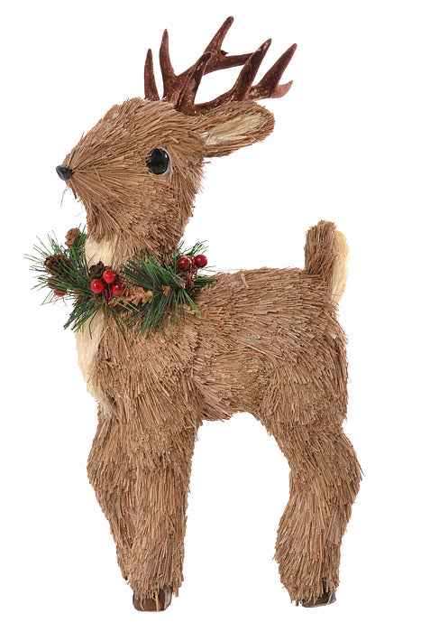 13" Straw Reindeer Light Brown