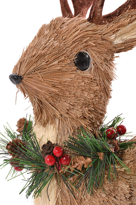 13" Straw Reindeer Light Brown