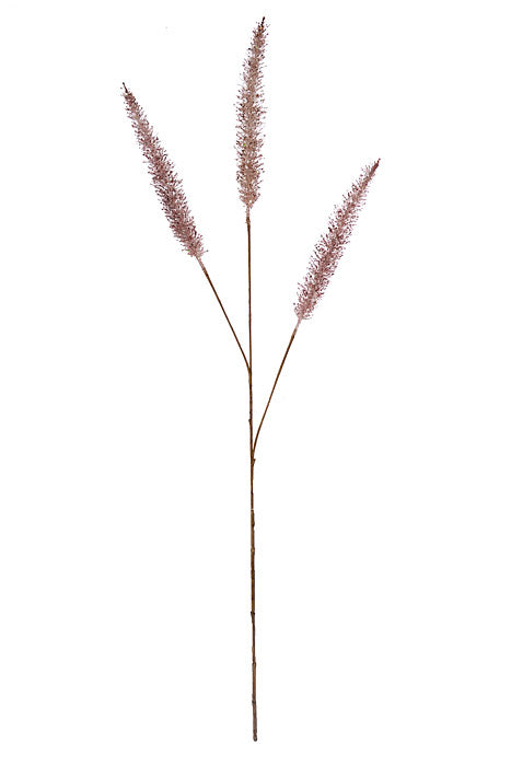 37" Glittered Fountain Grass Spray Pink