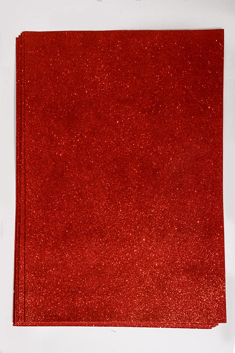 16" X 24" Eva Glitter Foam Large Sheets Red Pkg/5