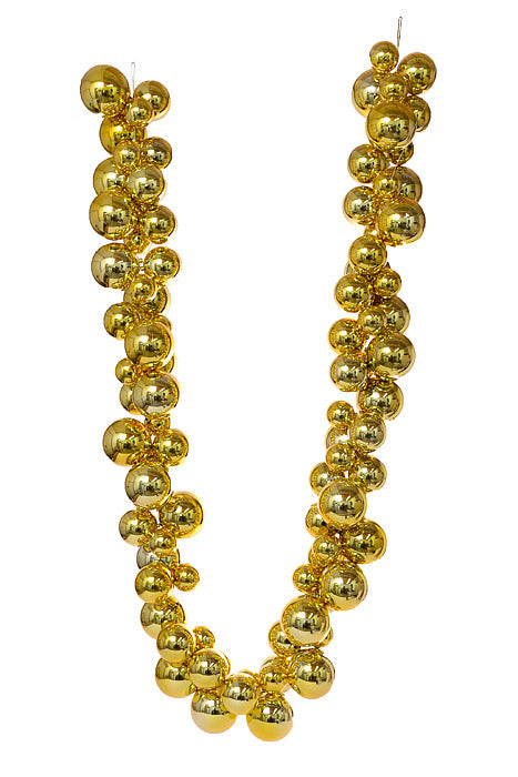 8.6 Ft Shiny Ball Garland Gold