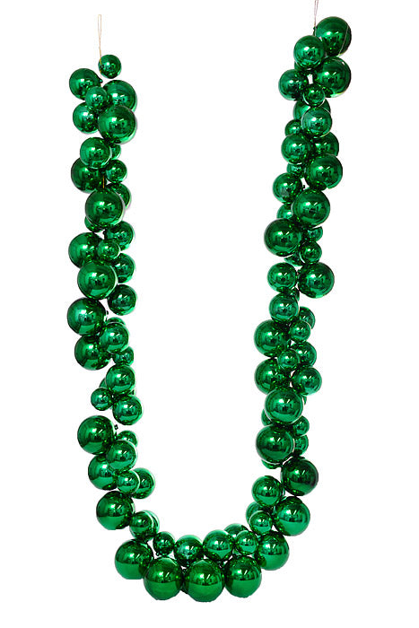 8.6 Ft Shiny Ball Garland Green