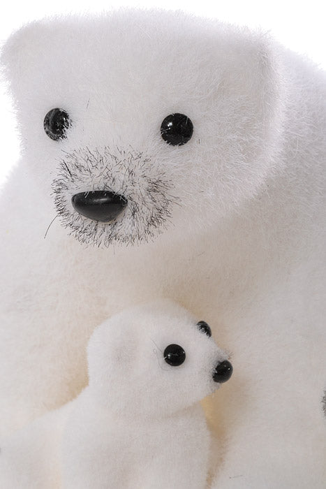 9" Polar Bear with 2 Mini Bears White