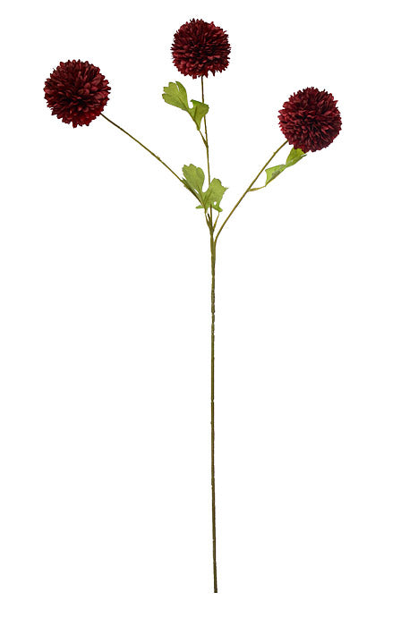 28.5" Silk Pompon Mum Spray Burgundy