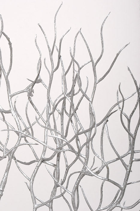 22" Plastic Twig Spray Silver