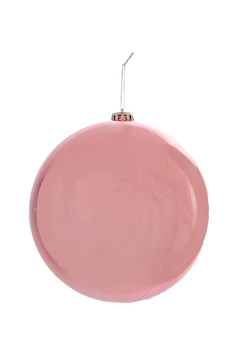 200Mm Shiny Plastic Ball Ornament Light Pink