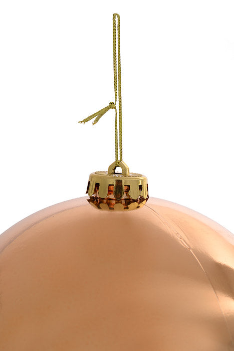 150Mm Shiny Plastic Ball Ornament Light Brown