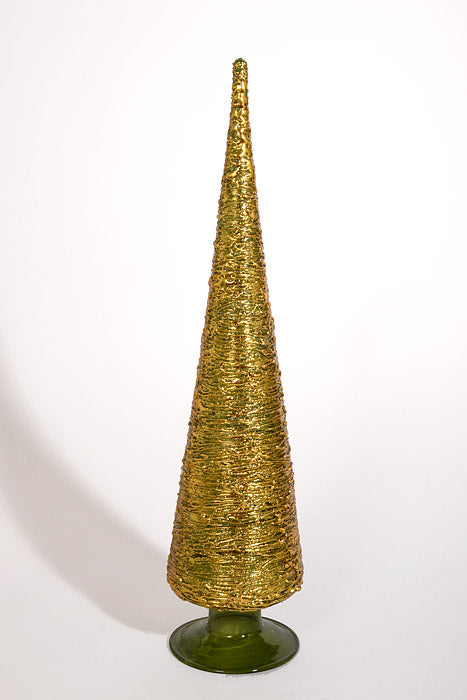 12"/16"/18" Glass Topiary Gold/Green Set/3