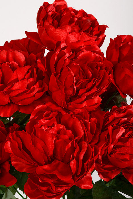 20" Silk Peony Bush Red