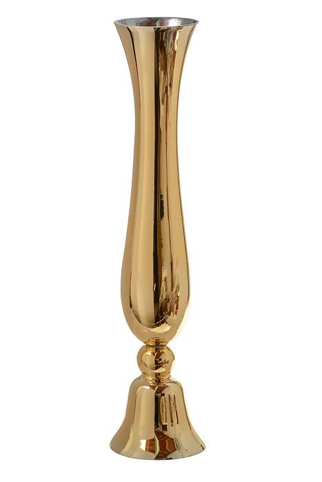 6.5" X 30" Reversible Glass Vase Gold
