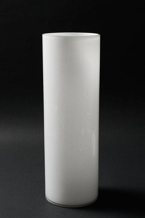 5.75" X 15.5" Glass Cylinder Vase White