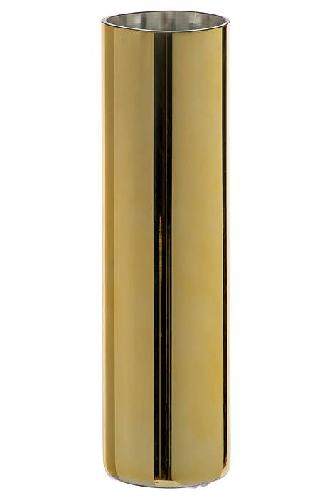 5" X 18" Cylinder Glass Vase Gold