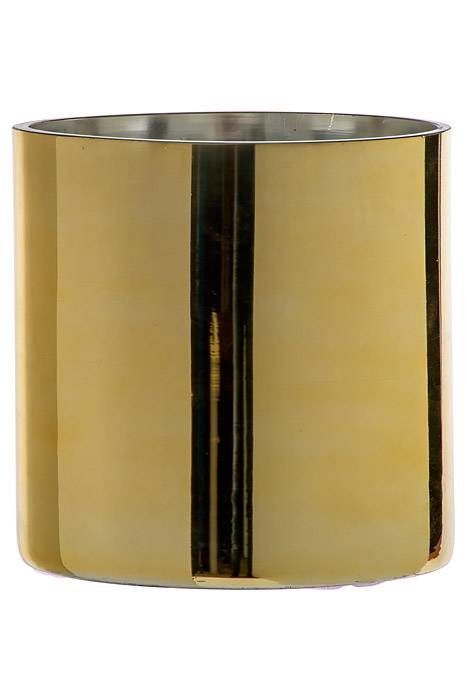 6" X 6" Cylinder Glass Vase Gold