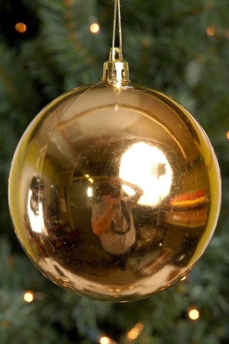 100mm Shiny Plastic Ball Gold Box/6