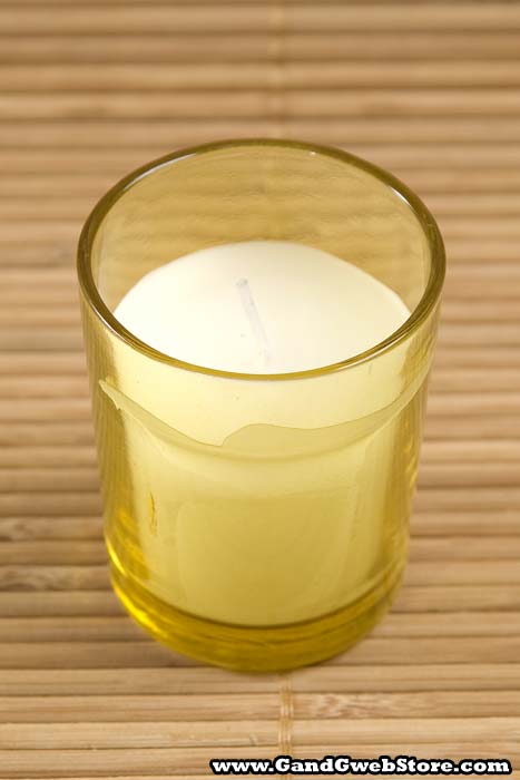 Votive Candle In Glass Bright Yellow Pkg/25
