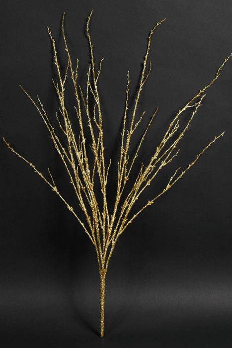 37" Glitter Twig Branch Gold