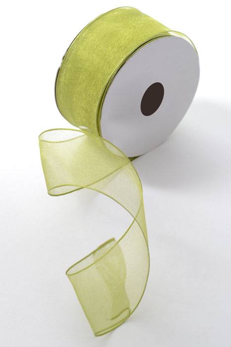 1.5" X 25yds Wired Encore Ribbon Basil