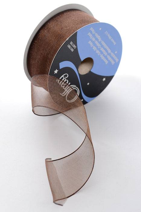 1.5" X 25yds Encore Wired Ribbon Chocolate